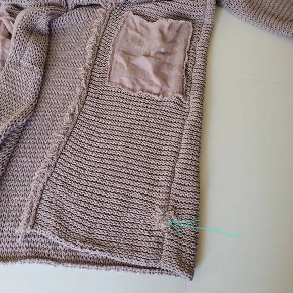 Free People Woodstock Duster Cardi Longline Cardigan Sz L Mauve Cotton Boho - Picture 7 of 10